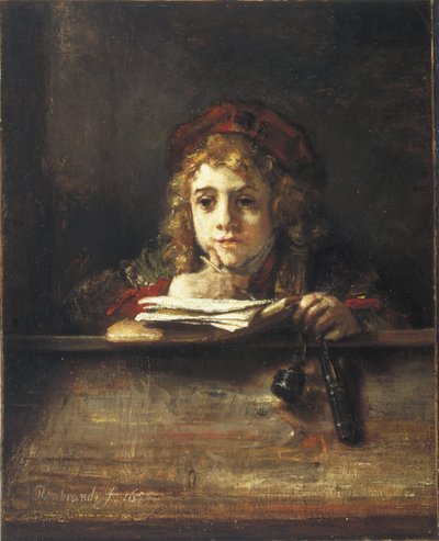 Titus at His Desk by Rembrandt van Rijn